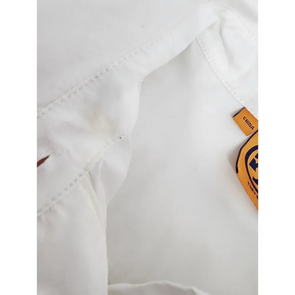 Tory Burch Button‎ Down Blouse Women's 6 Ruffle Office Top White